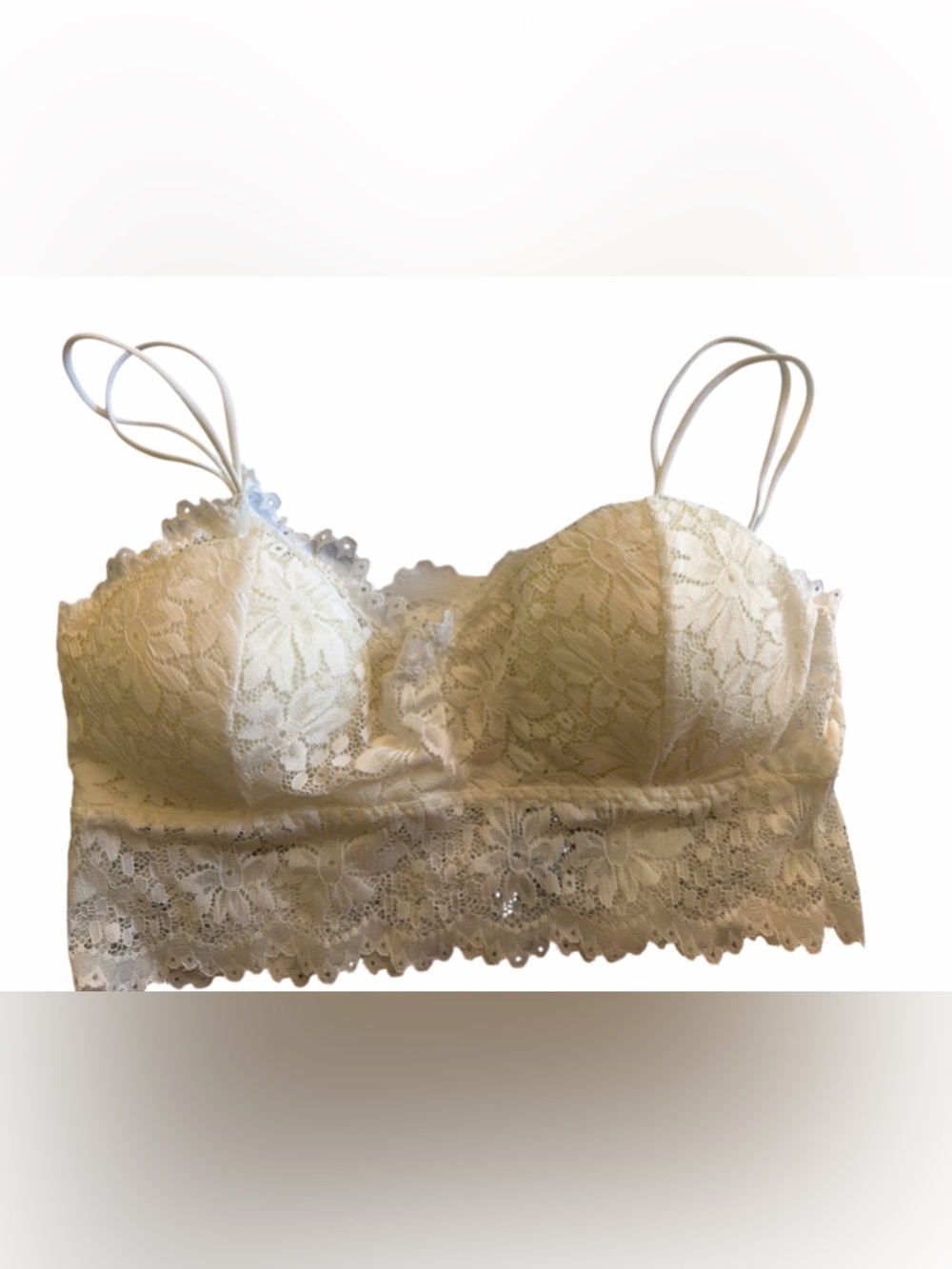 Lace Bralette Crop Top - White